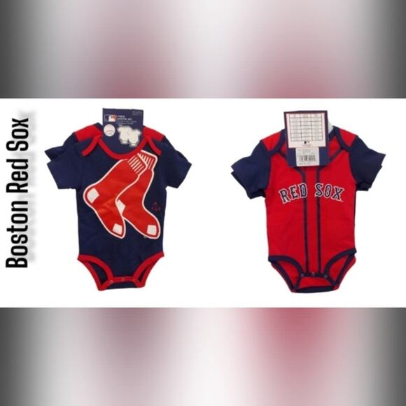 Boston Red Sox 2 Piece Onesies Set Size 3-6 Months Major League Baseball MLB NEW - Picture 9 of 10